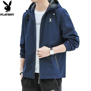 PLAYBOY Jacket 2022 New Mens Hooded Slim Jacket Fashion Men