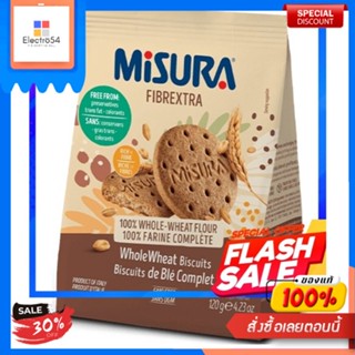 Fibrextra บิสกิตโฮลวีท 100% 120 กรัม  Misura Biscuits นำเข้าจากอิตาลี มิซูร่า บิสกิต 4 รสชาติ Dolcesenza FibrextraFibrex