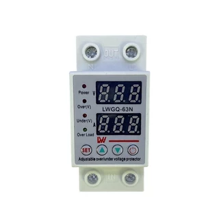อุปกรณ์ป้องกันไฟเกิน/ไฟตก/กระแสเกิน ป้องกันไฟตก 1- 63Ａ230V ปรับตั้งค่าแรงดันสูงตำ่ รีเลย์ตัวป้องกันแรงดันไฟฟ้ากระชาก