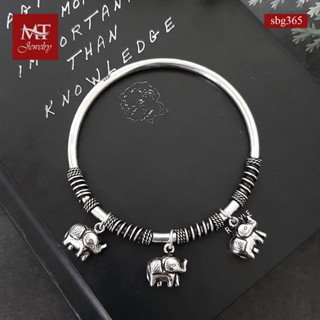 MT กำไลข้อมือเงินแท้ ตุ้งติ้ง รููปช้าง สไตล์บาหลี  ข้อมือ 16, 17 ซม. Solid 925 Sterling Silver Bangle (sbg365) MT Jewelry มณีธารา