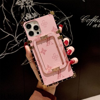 เคสโทรศัพท์มือถือ ทรงสี่เหลี่ยม ตั้งได้ สไตล์คลาสสิก หรูหรา สําหรับ iPhone 14 14Pro 14ProMax 14MAX 6 6s 7 8 Plus X XR XS Max SE2020