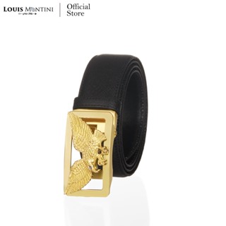 Louis Montini (Premium Leather) เข็มขัดหนังวัวเเท้ หัวออโต้เมติค รูปพญาอินทรี CDB07