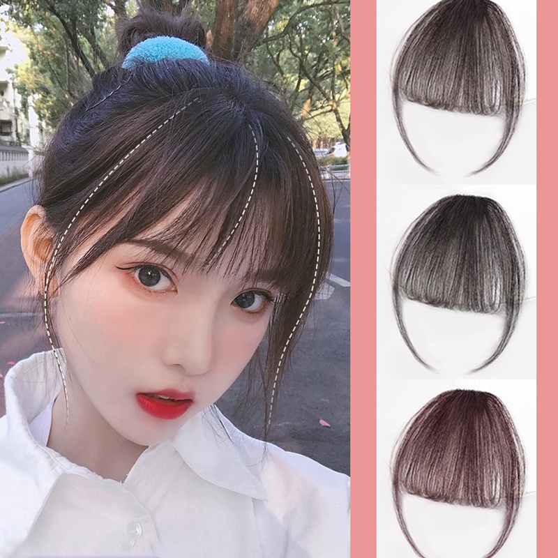 กิ๊บติดผมหน้าม้าปลอม 3 มิติ ไร้รอยต่อ พร้อมผ้าคลุมผมไฟเบอร์ อุณหภูมิสูง หลากสี สําหรับผู้หญิง - รูปที่ 7