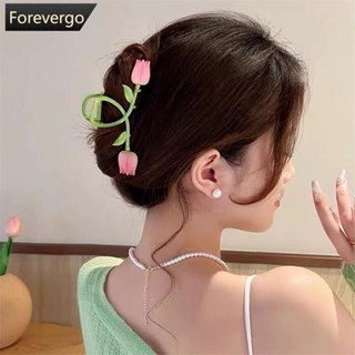 Forevergo กิ๊บติดผม รูปดอกทานตะวัน ดอกทิวลิป 3D สีชมพู สําหรับผู้หญิง M6V2