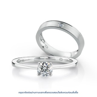 เซตแหวนเพชร Young Signature 1 Solitaire &amp; Young Satin Diamond Lining Band Bundle Set (RC801-RM806)