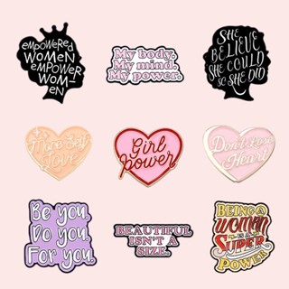 ของขวัญที่ระลึกข้อความสร้างสรรค์ Feminist Lapel Pin ของที่ระลึกเครื่องแต่งกายสําหรับเพื่อน