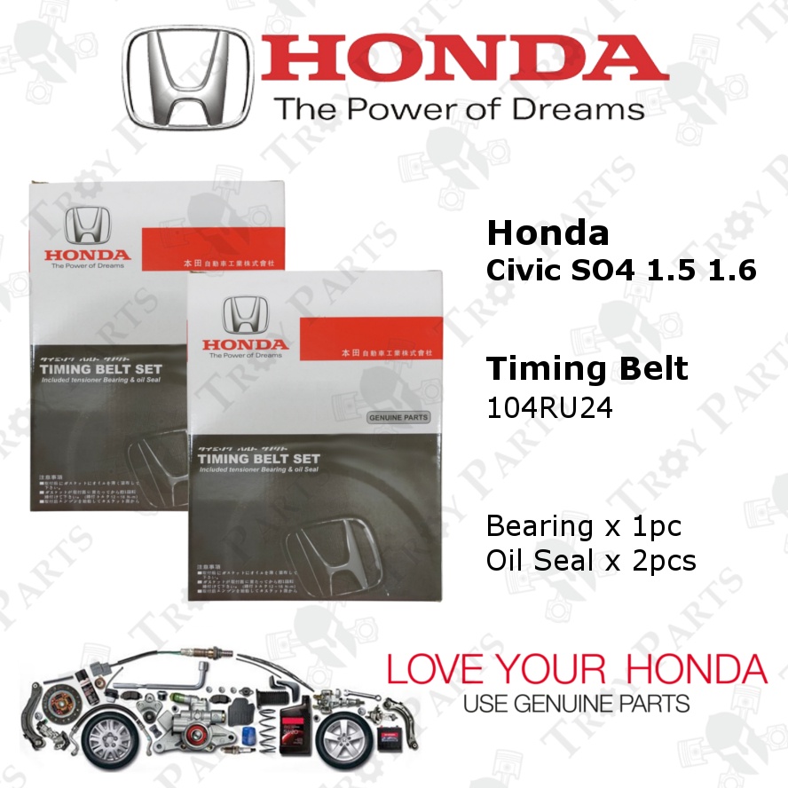 ชุดสายพานไทม์มิ่งฮอนด้า 100K 14400-P2E-004 สําหรับ Honda Civic SO4 1.5 1.6 ( 104RU24 )