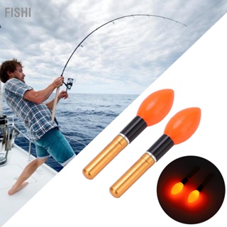 Fishi ทุ่นลอยน้ํา Led และบ็อบเบอร์ พลาสติก เรืองแสงกลางคืน อุปกรณ์เสริม สําหรับตกปลา 2 ชิ้น