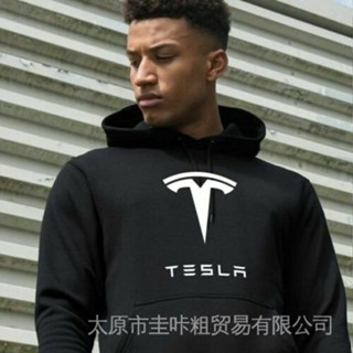 เสื้อกันหนาว มีฮู้ด แบบสวมหัว ลาย Tesla Motor U6XY สําหรับเจ้าของรถยนต์ไฟฟ้า