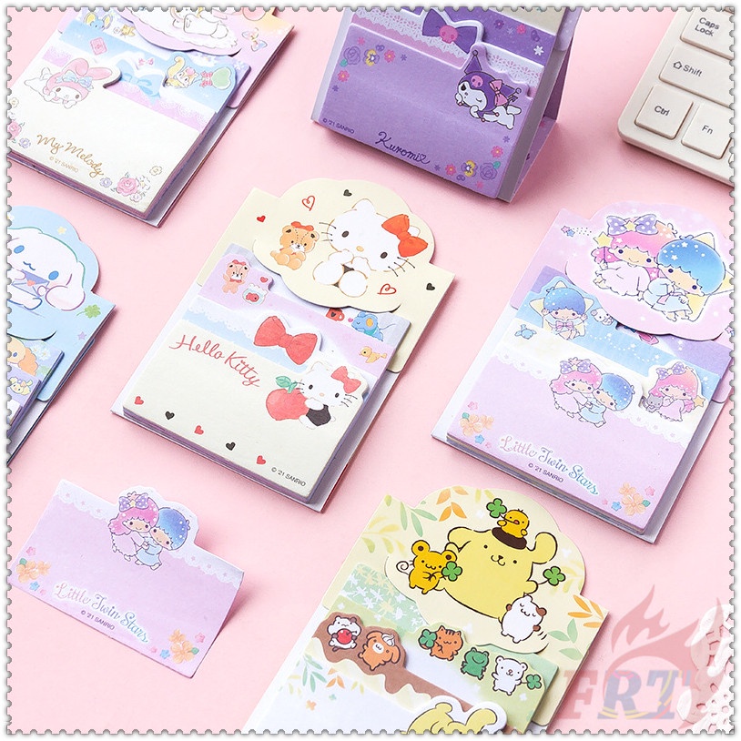 60 แผ่น / ชุด กระดาษโน๊ตมีกาว ลาย Sanrio สติกเกอร์กระดาษโน้ต ลายการ์ตูน Hello Kitty Little Twin Stars Cinnamoroll My Melody Kuromi N Times สําหรับติดตกแต่ง