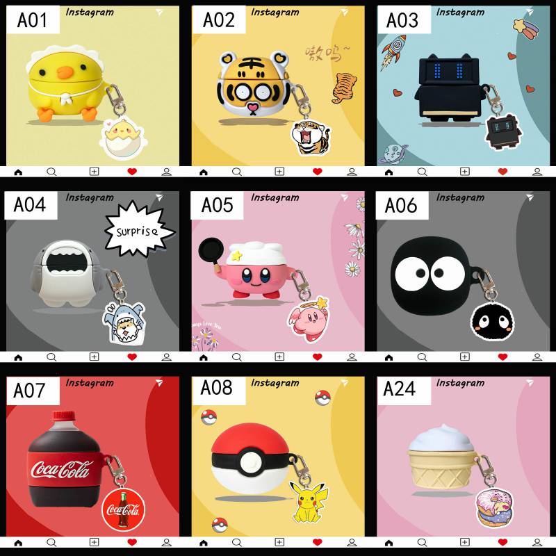AH075 Baseus WM01 CASE / WM02 CASECASE New Silicone Case Cute Cartoon Cover Dust-proof Protective Case for WM01 Case WM02 case