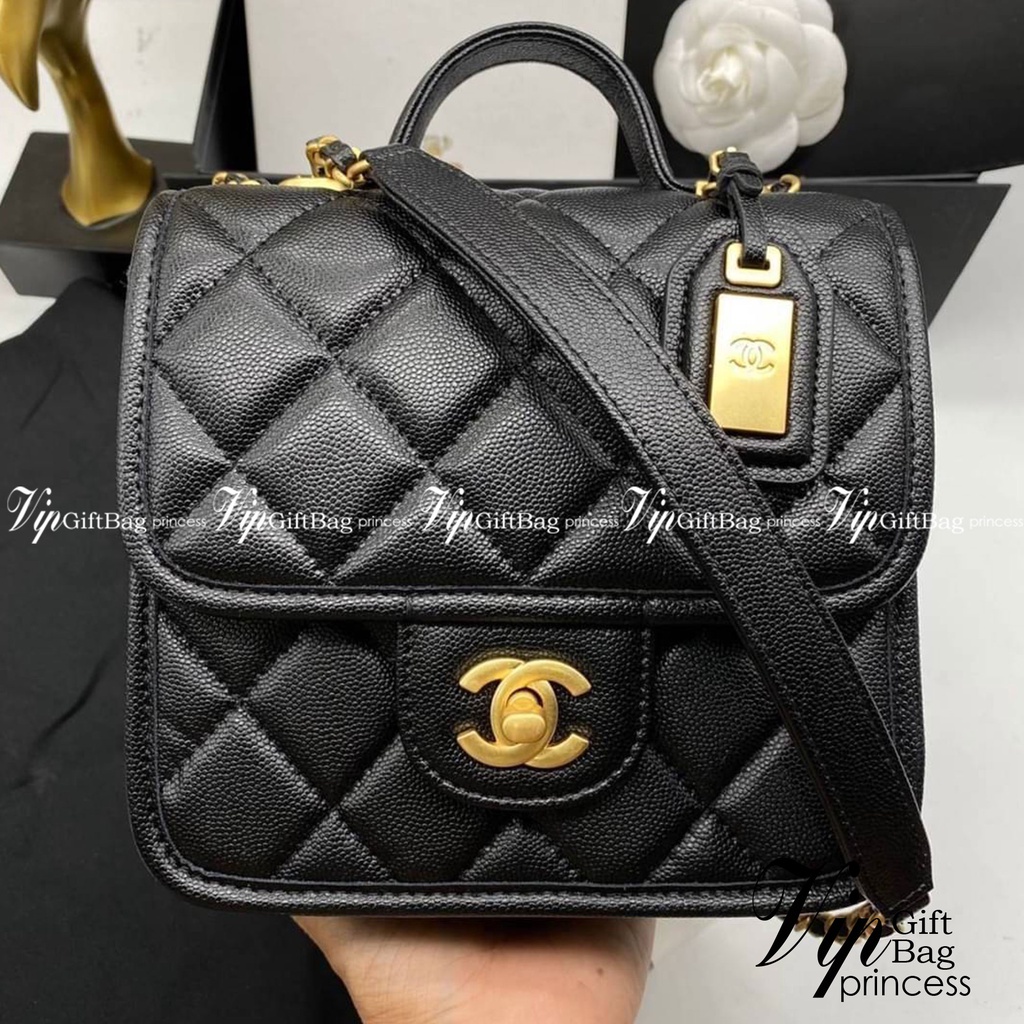 Chanel Mini Handle Flap bag / Chanel mini square flap bag with handle “school memory bag” เกรดออริจินอล