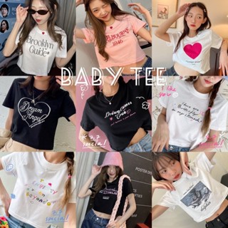 เสื้อยืดคอกลม Baby Tee-Country hopping