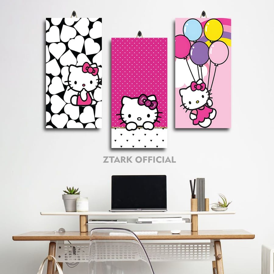 61-80 HELLO KITTY CARTOON CAFE WALL DECORATION 15X30 QXAZ1/WQZ8T/ HELLO KITTY WALLPAPER โปสเตอร์ห้อง