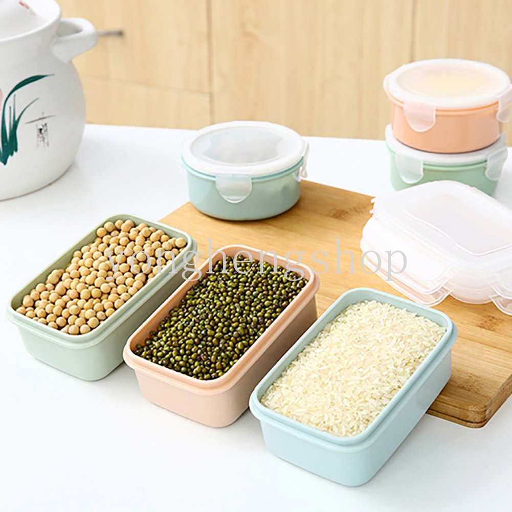 ผลไม ้ ภาชนะเก ็ บอาหารตู ้ เย ็ นมินิกล ่ องเก ็ บสดพร ้ อมฝาปิดเด ็ กอาหารกลางวัน Bento กล ่ องห ้ องครัวแบบพกพาปิดผนึกกล ่ อง