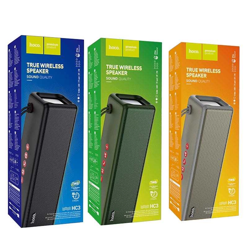 (HC3) Hoco ลำโพงบลทูธ ลำโพง TWS รองรับการใช้งาน 2 ตัวพร้อมกัน แบตเตอรี่ 2400mAh