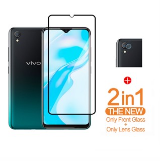 2in1 ฟิล์มกระจกนิรภัยกันรอยหน้าจอ พร้อมตัวป้องกันกล้อง สําหรับ Vivo Y1S V25 V25e Y35 Y77 Y76 Y75 Y72 Y21t T1X 5G Y50 Y30 Y20 Y20s Y20i Y33s Y21s Y01