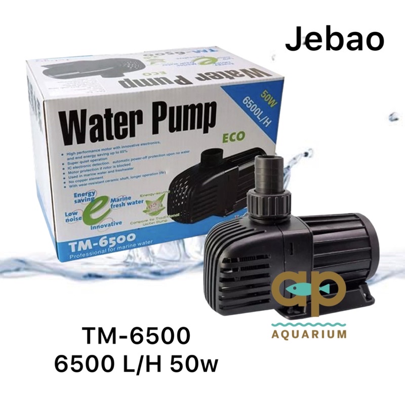 Jebao TM-6500 ปั้มน้ำประหยัดไฟ เหมาะสำหรับ ทำระบบกรอง ใช้ได้ทั้งน้ำจืด และน้ำทะเล  ใช้เทคโนลยี Eco-Tech ประหยัดไฟขึน