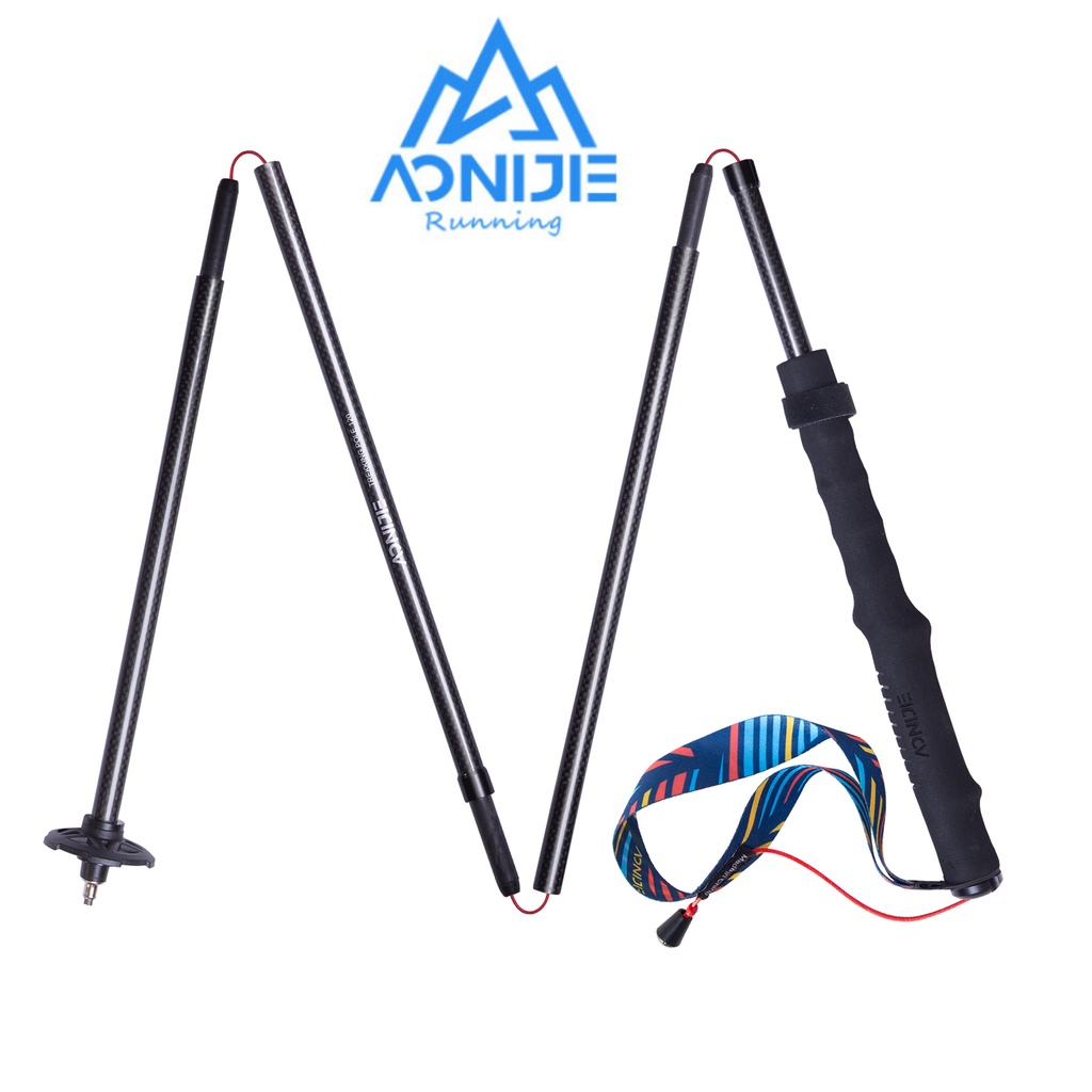 Aonijie E4204 M-Pole พับเสาเดินป่าแบบล็อคเร็วน้ําหนักเบาแข่งรถเดินป่าวิ่งไม้เท้าทั้งตัวคาร์บอนไฟเบอร