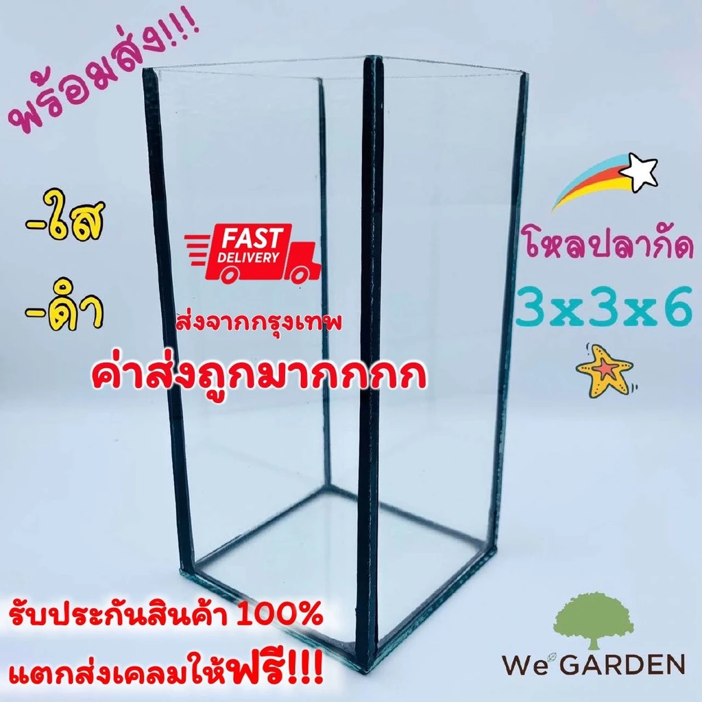 🎊🎉โหลปลากัดขนาด 3x3x6 3x3x7 นิ้ว ตู้ปลา ตู้ปลาขนาดเล็ก ปลากัด