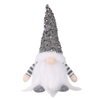 Gift Battery Operated Cute Soft Home Decor Holiday Warm White Knitted Free Standing With Glitter Hat Christmas Gnome