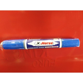 ปากกาเคมี ปากกามาร์คเกอร์ 2 หัว ตราม้า สีน้ำเงิน