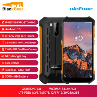 Ulefone Armor X5 Pro Rugged Mobile Phone IP68/IP69K Waterproof 4GB 64GB Android 10.0 Smartphone Octa Core CellPhone NFC 5000mAh