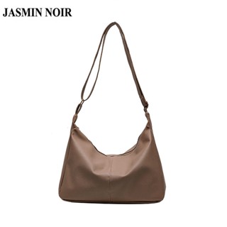 Jasmin NOIR กระเป๋าสะพายข้าง หนัง PU เรียบง่าย สําหรับผู้หญิง