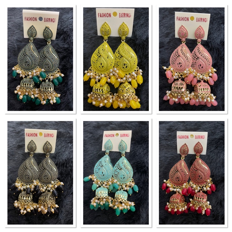 ต่างหูเครื่องประดับอินเดีย Indian earrings India Jewelry