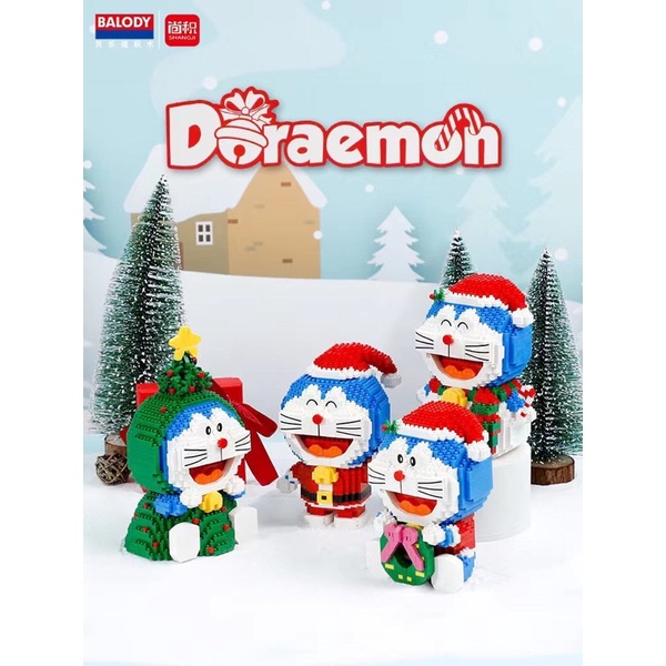 ตัวต่อ​ นาโน​โดเร​ม่อนชุด​คอสเพลย์​ แมรี่คริสต์มาส มาใหม่มี4แบบ พร้อมส่งครับ