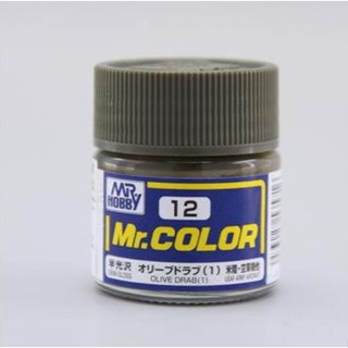 สีสำหรับโมเดล Mr.COLOR C12 OLIVE DRAB