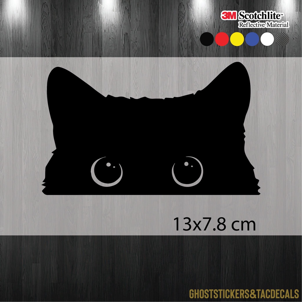 1สติกเกอร์แมวดำแอบมอง cat peeker สติกเกอร์น่ารัก แต่งรถยนต์ มอเตอร์ไซค์