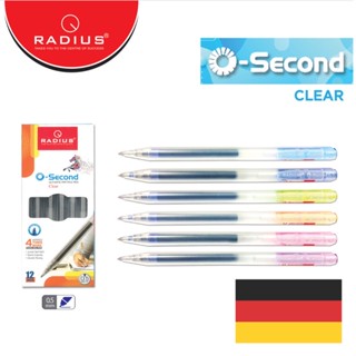 RADIUS ปากกาเจล O-SECOND CLEAR 1 แท่ง หมึกสีน้ำเงิน คละสี