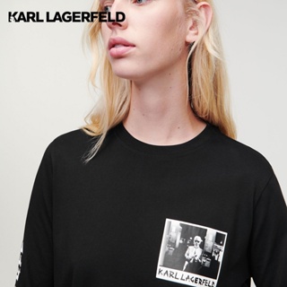 Karl Lagerfeld - KARL SERIES LONG-SLEEVE T-SHIRT 226W1724 เสื้อยืด