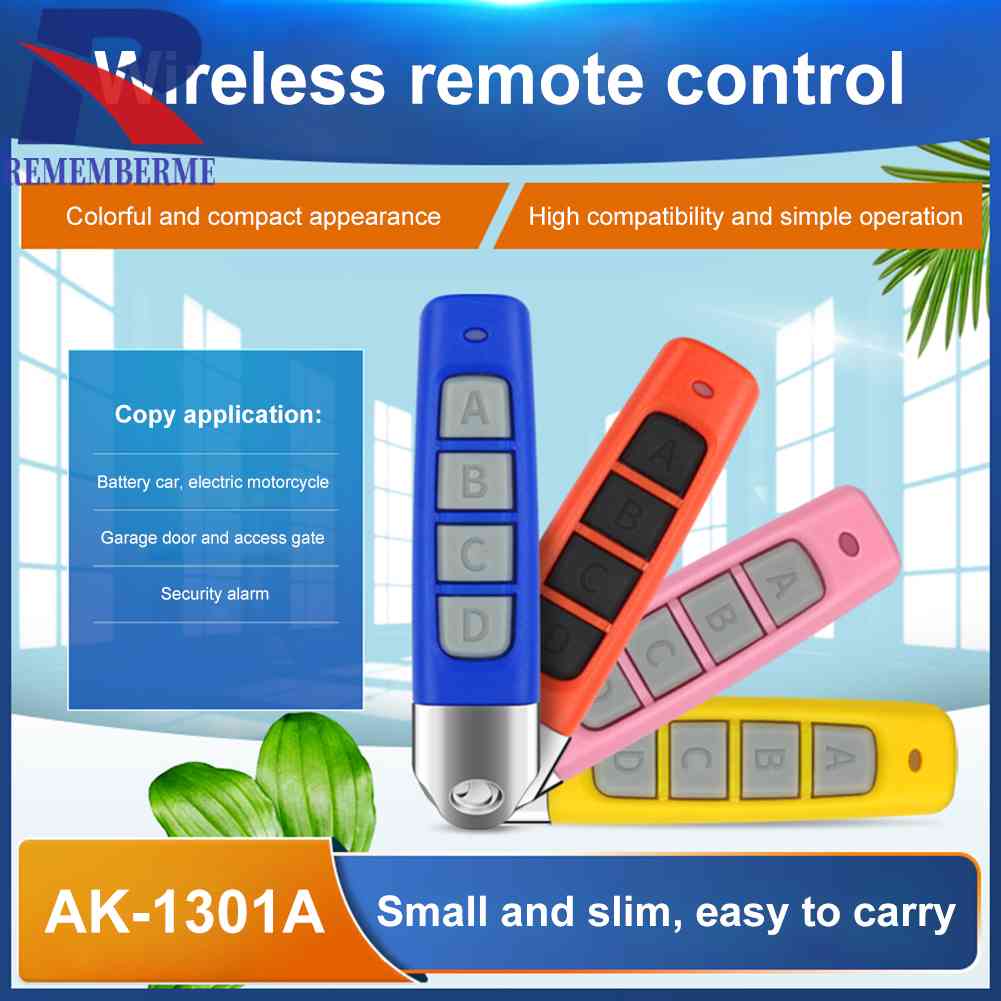 433mhz Clone รีโมท 4 คีย์ ประตูโรงรถ เปิด RF คัดลอกรีโมทคอนโทรล