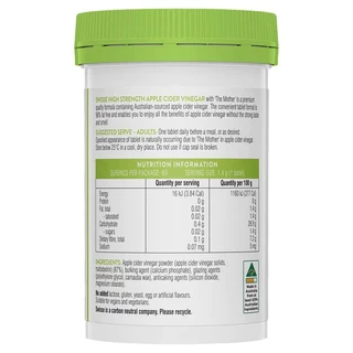 Swisse High Strength Apple Cider Vinegar 60 Tablets น้ำส้มสายชูหมักจากแอปเปิ้ล