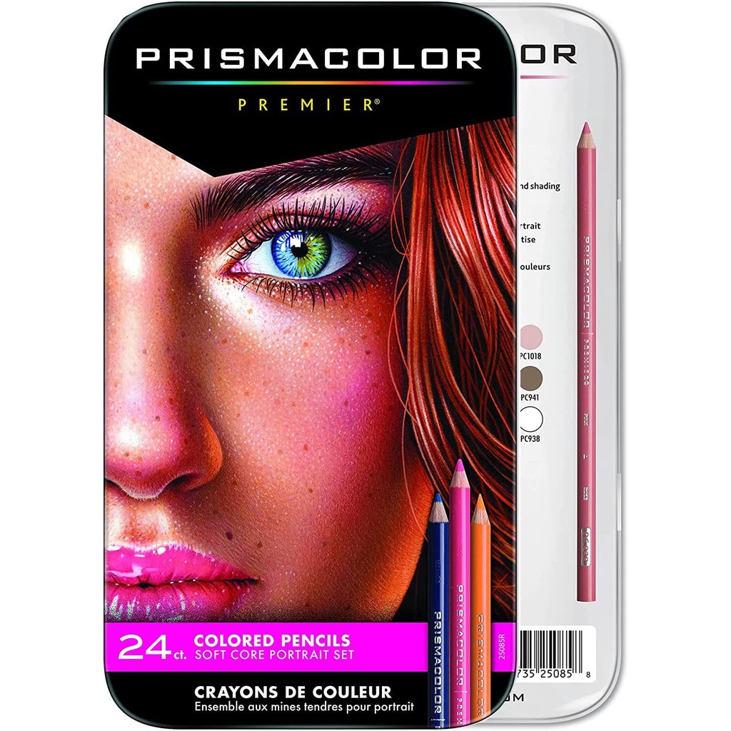 Prismacolor Portrait 24 Premier Colored Pencils | Art Supplies for Drawing, Sketching, Adult Coloring | Soft Core Color Pencils Perfect for Shading and Shadows Lightfast Richly