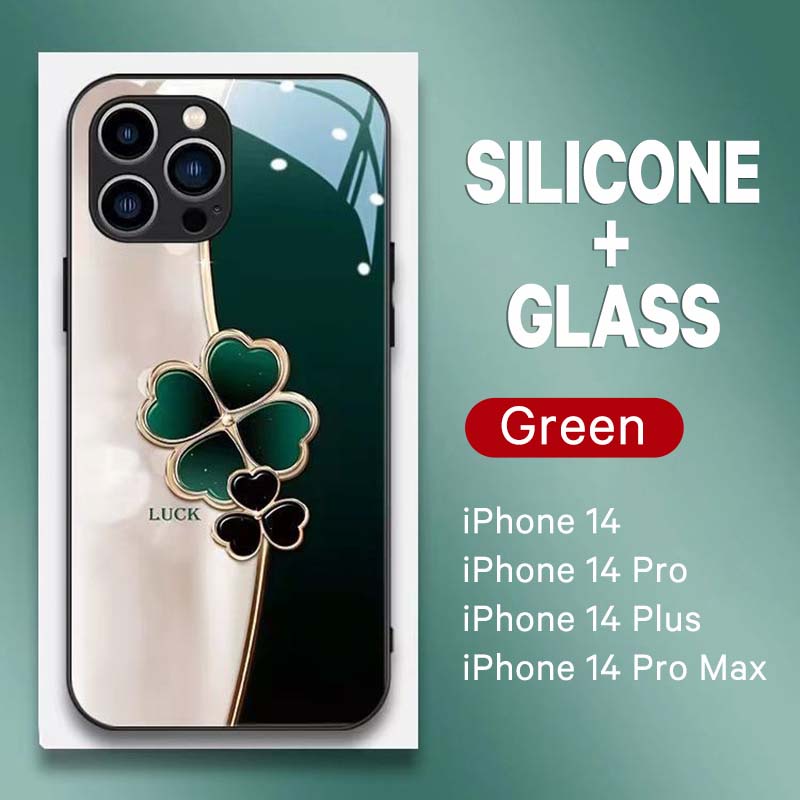 พร้อมส่ง เคสโทรศัพท์มือถือกระจกนิรภัย ซิลิโคนแข็ง สําหรับ IPhone 14 14Pro 14 Pro Max 13 13Pro 13 Pro Max 12 Pro Max X XR XS 11 Pro Max