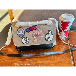 Disney X Coach Klare Crossbody 25 In Signature Canvas With Patches((CC152)