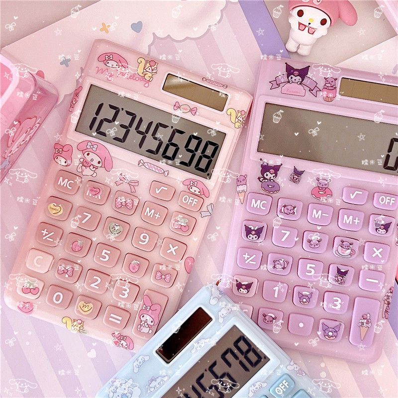 Sanrio Kuromi Cinnamon Dog Melody เครื่องคิดเลขพลังงานแสงอาทิตย์ 8 หลัก สําหรับนักเรียนมัธยมต้น