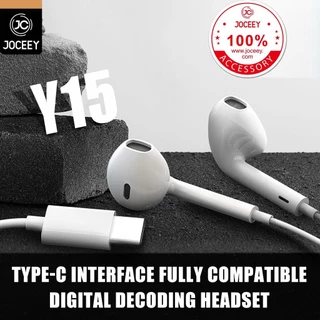 หูฟังJC Y15 Hi-Res USB Type-C ของแท้ อินเอียร์ และไมโครโฟนในตัว ใช้กับช่องเสียบขนาด USB Type-C รองรับ ซัมซุง vivo OPPO