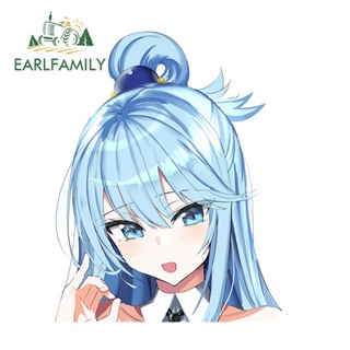 Earlfamily สติกเกอร์ ลายการ์ตูนอนิเมะ Aqua Konosuba Angry ขนาด 13 ซม. x 11.9 ซม. สําหรับติดตกแต่งกระจกรถยนต์