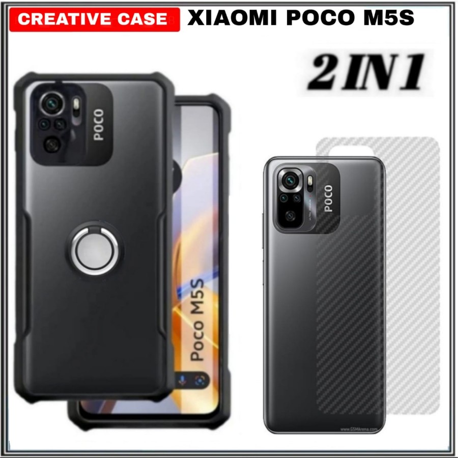 แพ็คเกจ 2 INC 1 เคส XIAOMI POCO M5S แหวนใสกันกระแทก