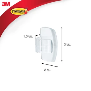 3M™ Command™ คอมมานด์ คลิปยึดสายไฟพร้อมเทป, รุ่น 17017CLR, รับน้ำหนักได้ดี