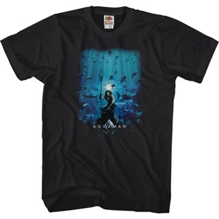 Movie Poster Aquaman T-Shirt เสื้อคนอ้วนผญ เสื้อยืดแฟชั่น