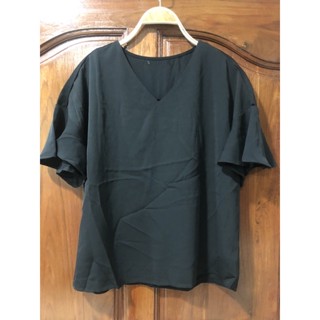 เสื้อแบรนด์ญี่ปุ่น มือใหม่ ตัดป้าย สีดำ แขนระบาย