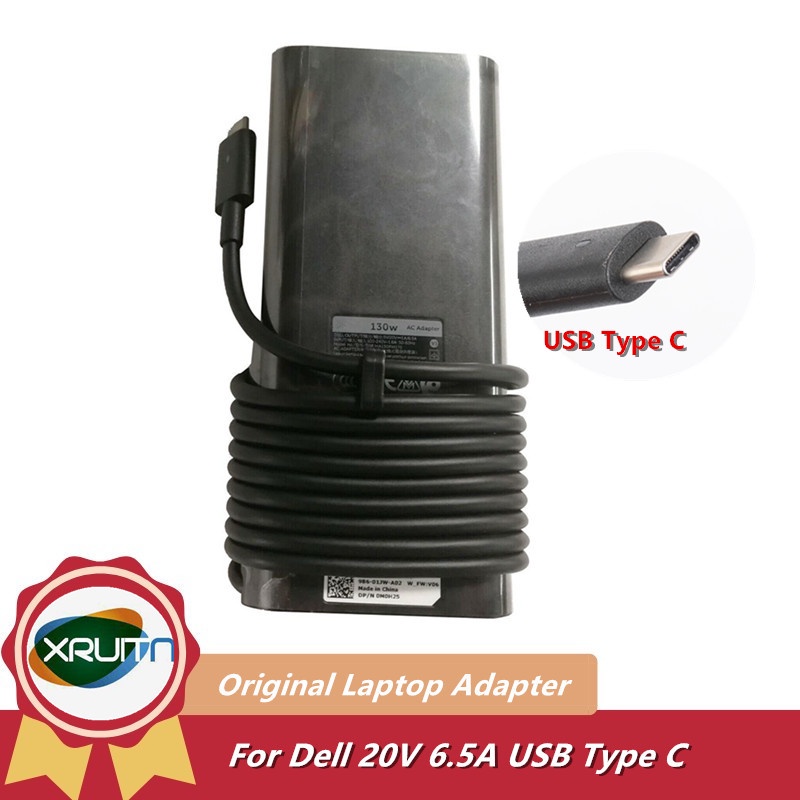 130W USB-C ประเภท C 20V 6.5A แล็ปท็อปชาร์จอะแดปเตอร์ AC สําหรับ Dell Latitude 5520 5320 5510 5310 54