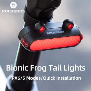 Rockbros ไฟท้ายจักรยาน IPX6 LED Type-C 5 โหมด กันน้ํา ชาร์จซ้ําได้ เพื่อความปลอดภัย อุปกรณ์เสริมจักรยาน MTB