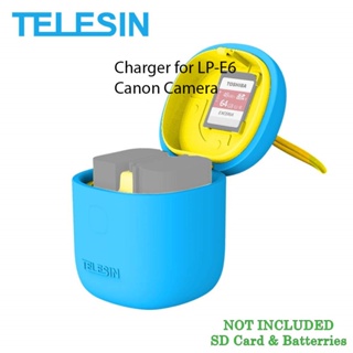 TELESIN ALL IN BOX 3 in 1 Dual USB เครื่องชาร์จแบตเตอรี่สำหรับแบตเตอรี่ CANON LP-E6 LP-E6N