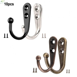 【ECHO】10* Hooks Wall Hanger Zinc Alloy Hat Clothes Robe Holder Rack Hook + 20* Screws【Echo-baby】